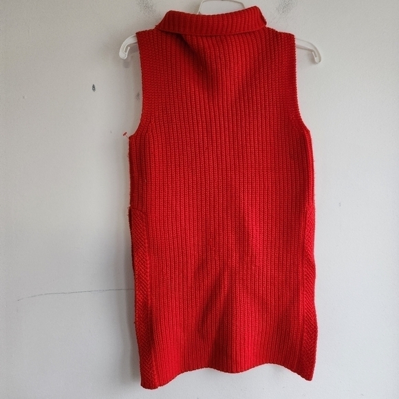 Wilfred Aritzia Red Durandal 100% Wool Sleeveless Mock Neck Tunic Sweater sz XXS - Picture 5 of 8
